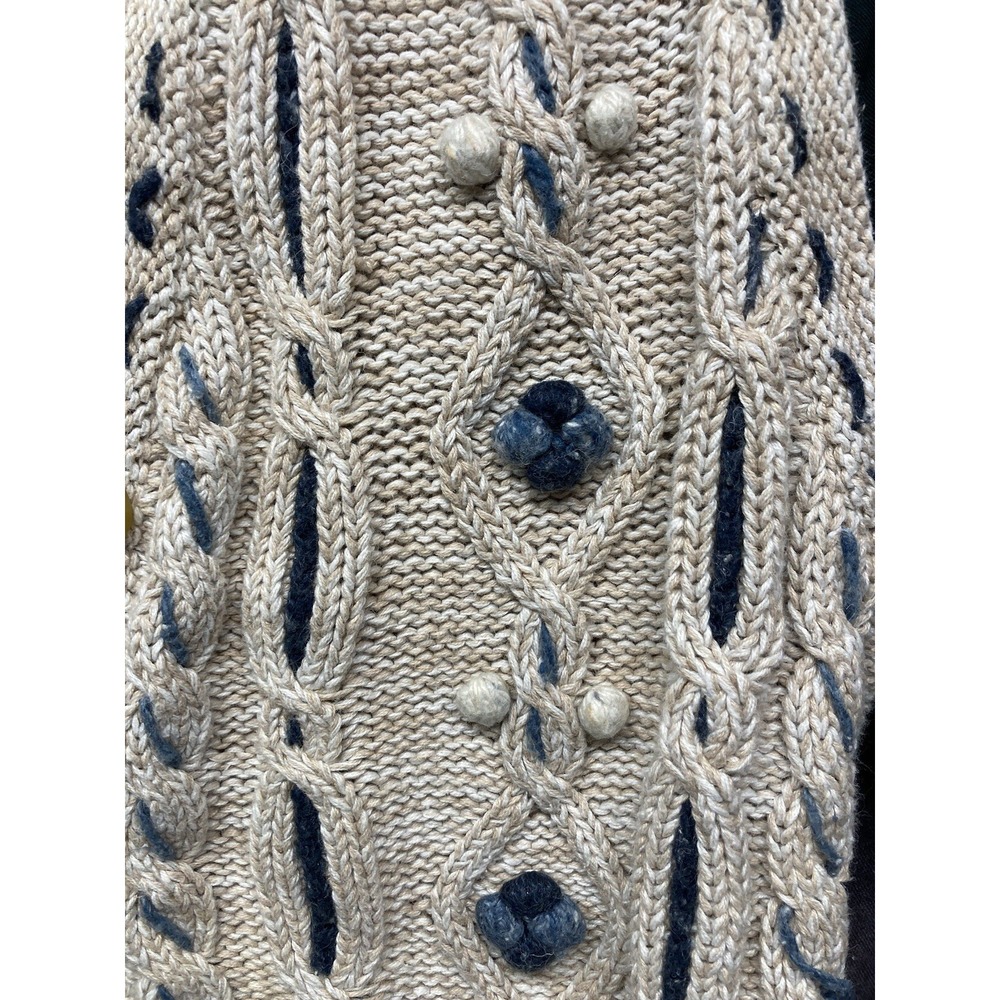Vtg Christopher And Banks Womans Sweater Vest Size Medium Hand Embroidered Knit - Picture 3 of 12